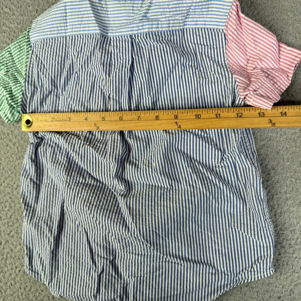 Ralph Lauren Shirt Boys 4/4T Multi Seersucker Button Striped Pony Colorblock